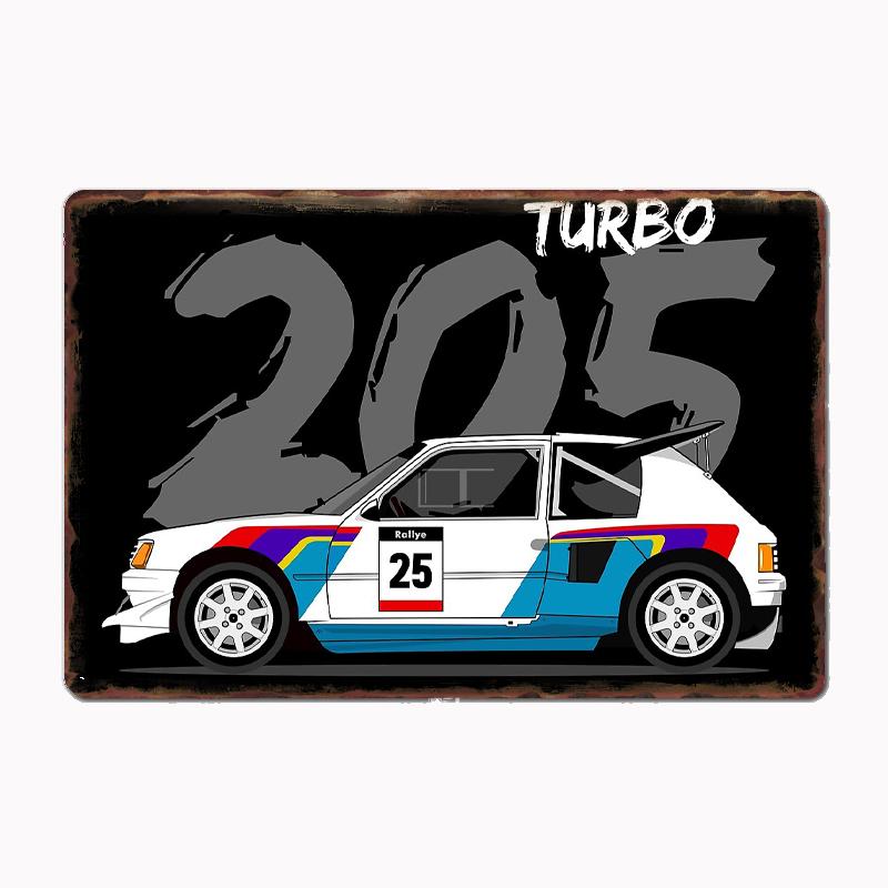 Peugeot 205 T16 Автомобильный Металлический Знак Постер Декор Гаража Комнаты Индивидуальная Жестяная Домашняя Декорация Стена