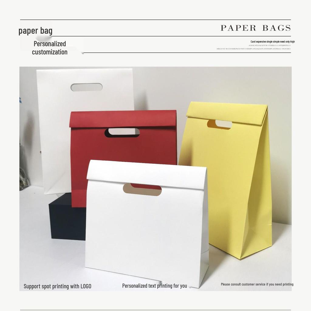 Складная подарочная сумка с логотипом на заказ, вырубной ручкой и набивным рисунком