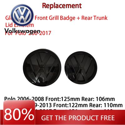 Для VOLKSWAGEN 2 шт. Замена Глянцевый Черный Значок Передней Решетки + Логотип-Эмблема Задней Крышки Багажника для volkswagen Polo 6R 6C 2006-2018