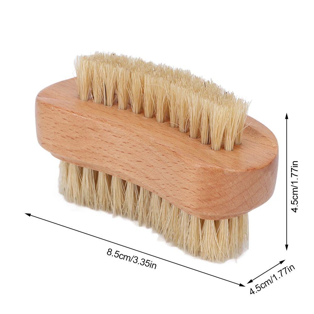 Dual-Sided Wide & Narrow Bristle Cuticle Cleaning Brush Daily Hand And Foot Nail Care