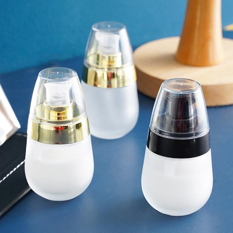 Вакуумная матовая стеклянная бутылка пустая многоразовая емкость 30 мл для макияжа косметическая банка для крема для лица лосьон мази помпа дорожная бутылка