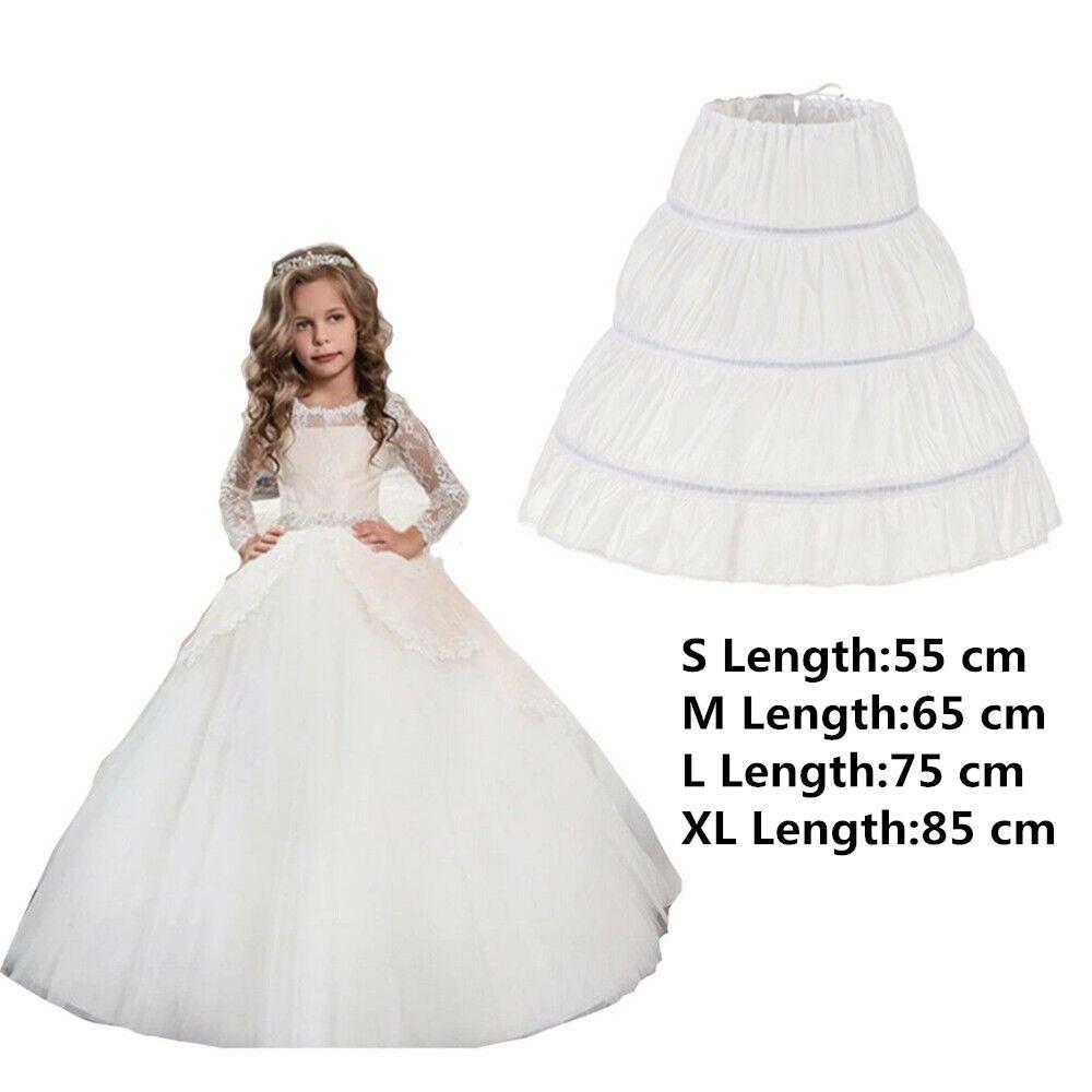 Children 3 Hoops Tutu Skirt White Lace Princess Skirt Flower Crinoline Skirt Petticoat