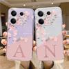 Мягкий прозрачный силиконовый чехол для телефона с английской буквой AZ и цветочным узором для Samsung Galaxy Xiaomi Redmi Note 13 Pro, противоударный защитный чехол для камеры