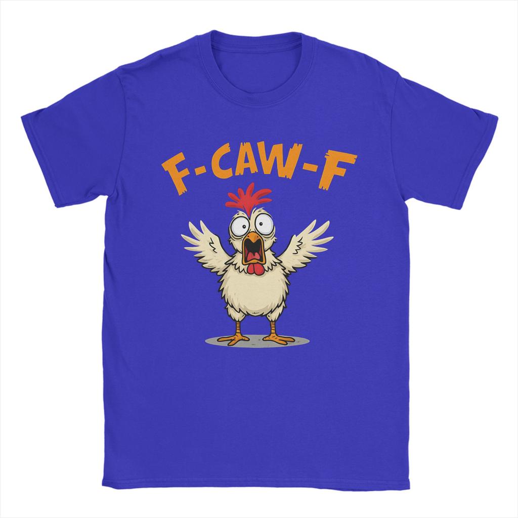 Men's T-Shirt Funny F-Caw-F Spooky Chicken Meme (2) Fashion 100% Cotton Tee Shirt Short Sleeve  T Shirt Crewneck Tops Gift Idea