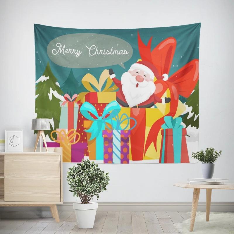 Рождество Новый год Санта-Клаус Подарок Узор Гобелен Гостиная Диван Автомобиль Интерьер Украшения Гобелен