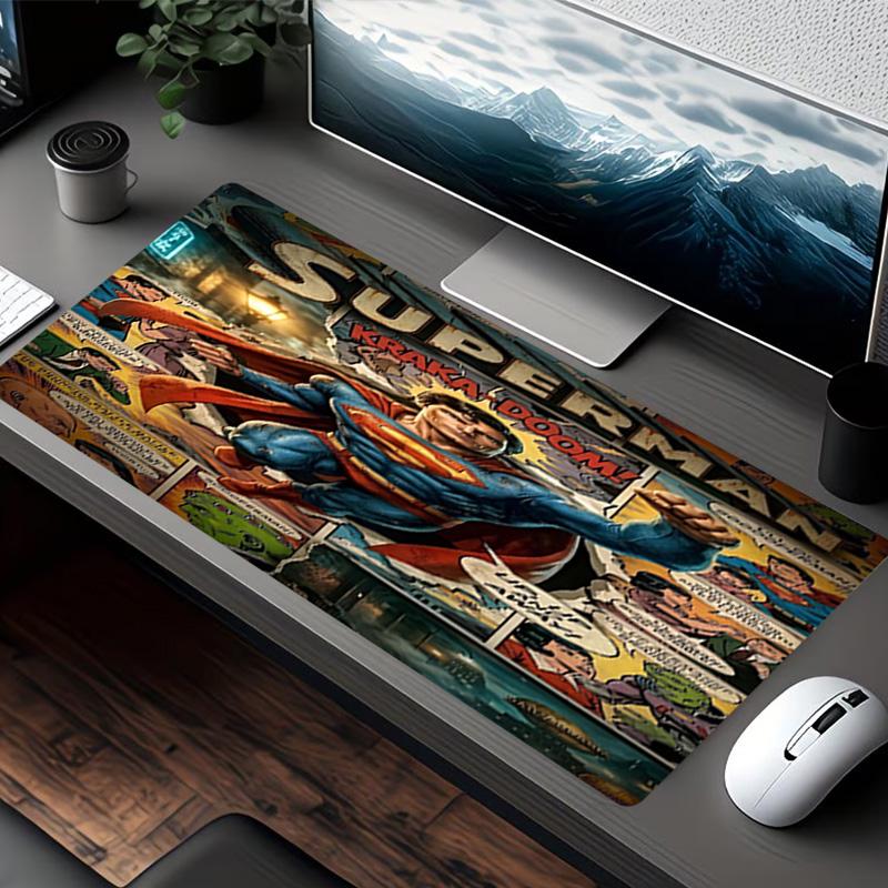Superman Print Mouse Pad, for Keyboard Pad Laptop PC Mat for Office Home Use, Desk Decor, Perfect Birthday Gift for Gamers
