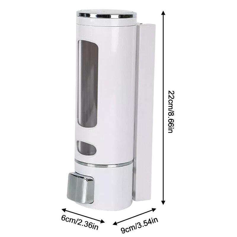 400Ml Shower Soap Dispenser Wall Mounted Shampoo And Conditioner Dispenser Adhesive Handwashing Fluid Dispenser