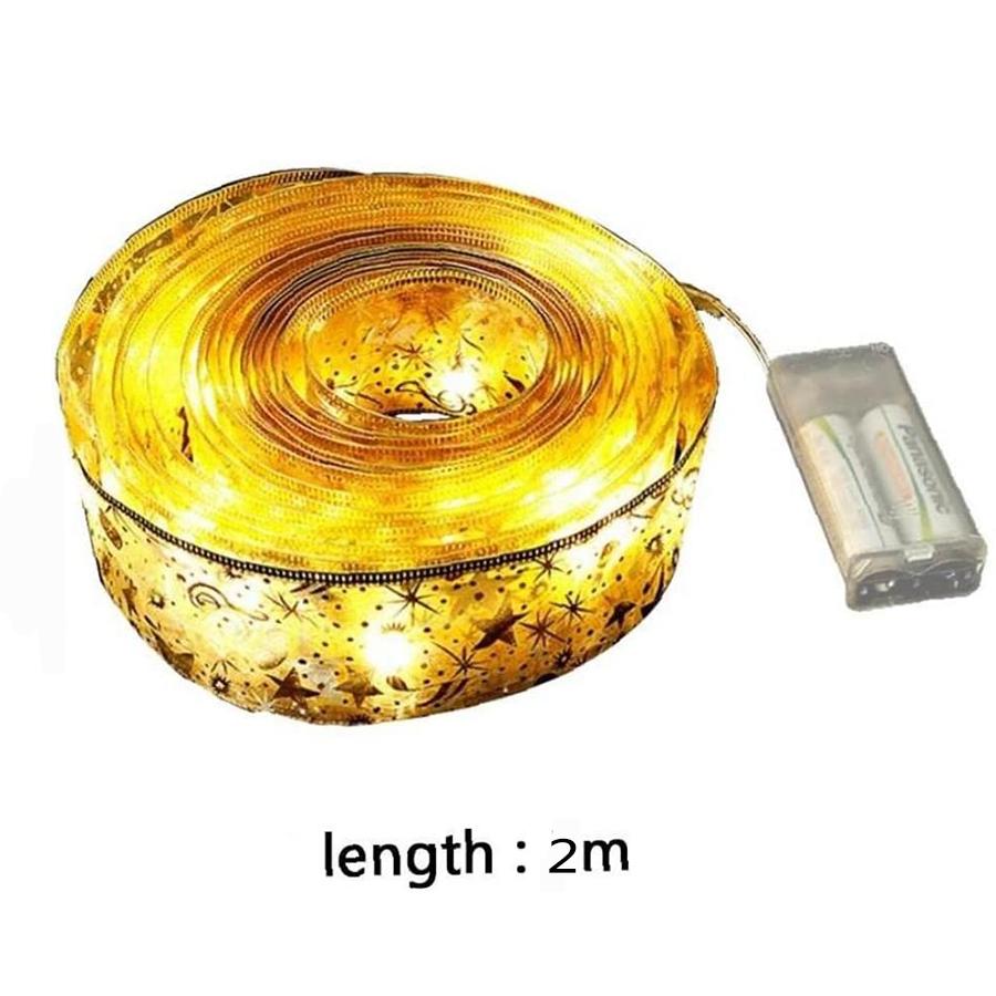 1 шт. 2 м светодиодная лента двухслойная гирлянда рождественская лента с бантами