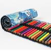 12/24/36/48/72 Holes Holder Roll Up Canvas Storage Pouch Makeup Wrap Pencil Bag Pen Curtain Case