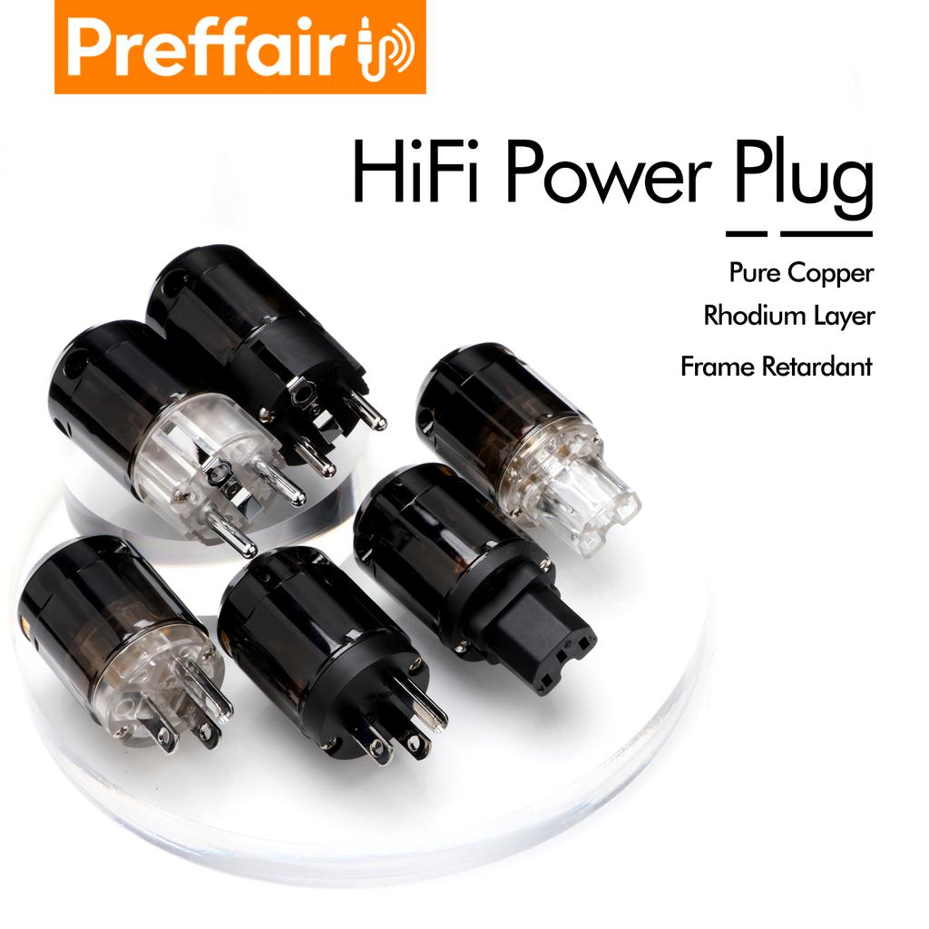 Preffair HiFi Rhodium Plated US/EU Power Plug IEC Connector Audio AMP CD Player AC Power Cord Connector Adapter for SpeakerGood product