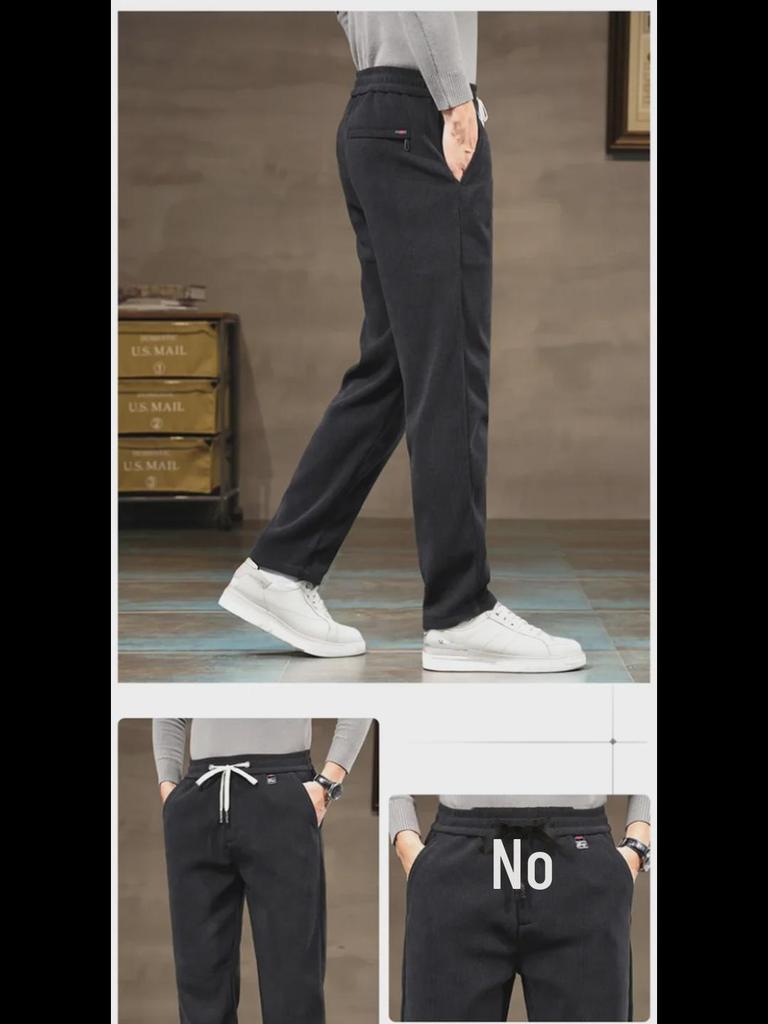 Премиальные мужские ветрозащитные брюки из норкового бархата на весну и осень