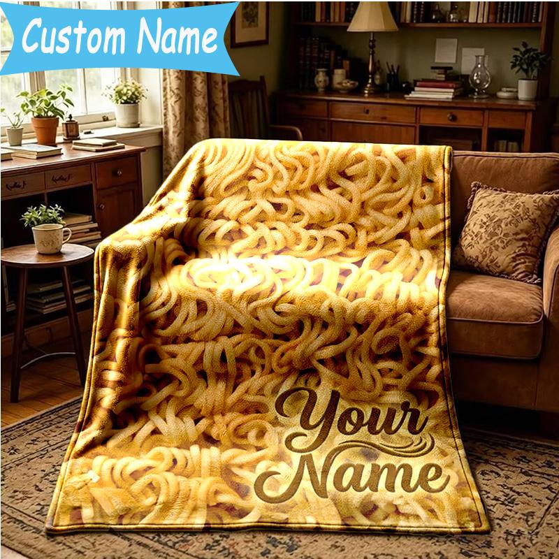 Custom Name Egg Yolk Delight Blanket Bedding Blanket for Women Men, Soft Throw Blankets for Couch,Bed, picnic, Christmas gifts
