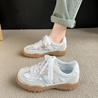 Модные кроссовки CRLAYDK для женщин, шнуровка, пэчворк, теннисные, модные летние туфли, сетчатые, дышащие, повседневные, для прогулок на открытом воздухе, спортивные тренажеры