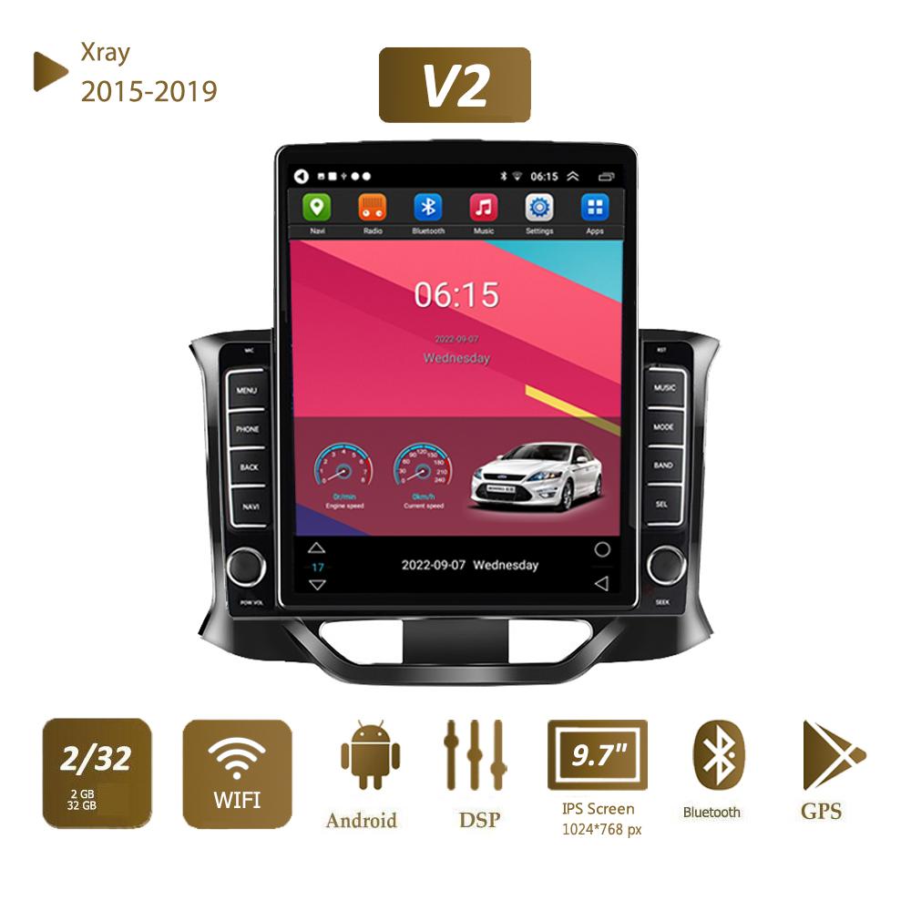 9,7-дюймовый автомобильный радиоприемник на базе Android Carplay для Lada Xray 2015-2019 Tesla, вертикальный экран, авторадио, мультимедийный плеер, 2 + 32 ГБ
