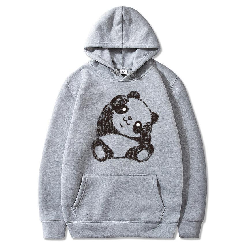 Autumn and winter new panda cartoon printed hoodie classic style college style men's and women's pullovers daily warm hoodie