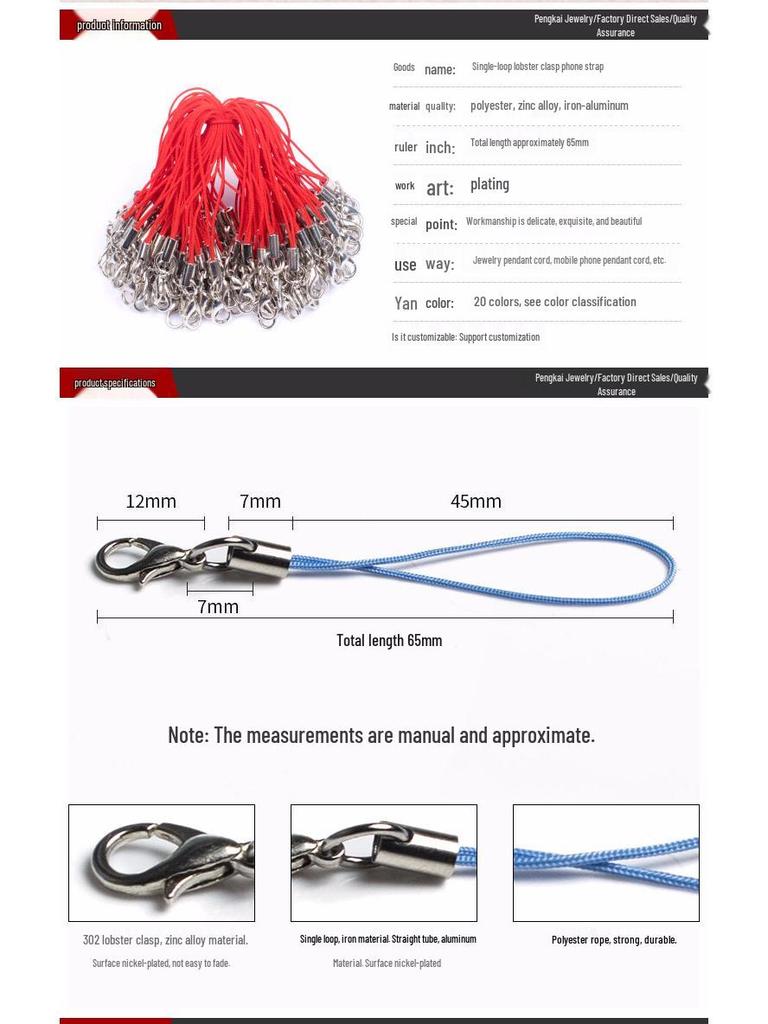 Сделай сам Красочный ремешок для мобильного телефона с карабином-лобстером – Аксессуар для ювелирных изделий ручной работы и шнурок-подвеска