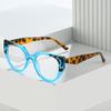 Сращивание Контрастные очки Оправа Ретро Кошачий глаз Плоские очки Светло-полигональные очки Анти-синий