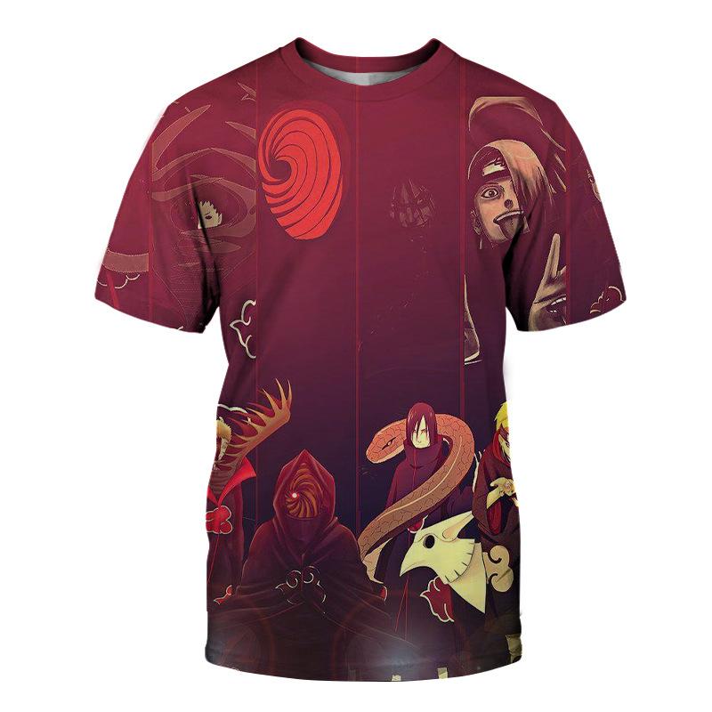 Anime Ninja Series 3D Digital Printed T-shirt Short Sleeve Printed Trendy Large Men's Wear