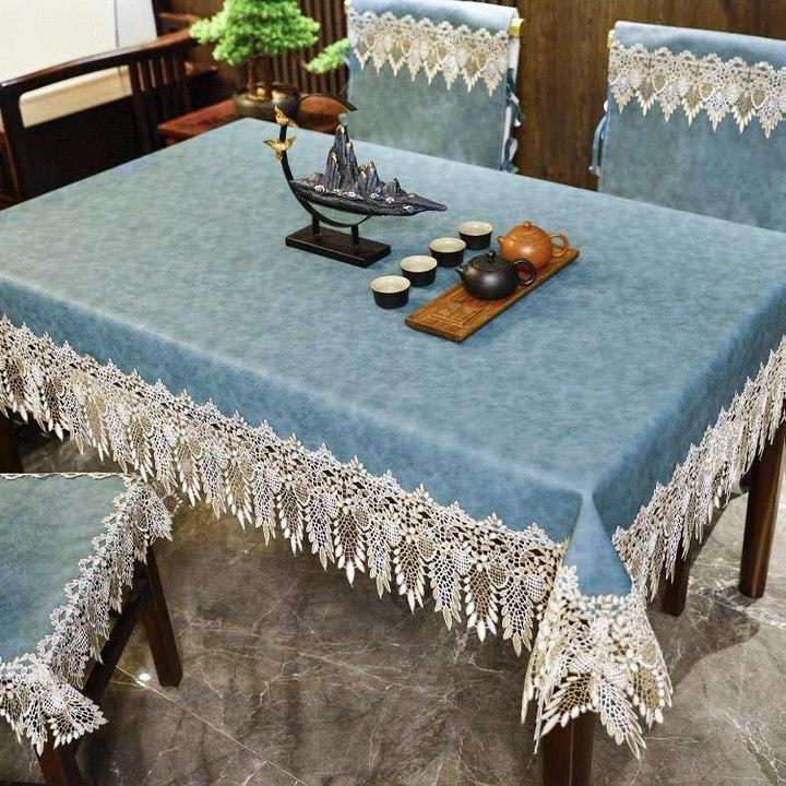 Кружевная скатерть из искусственной кожи, водонепроницаемая скатерть для прямоугольного обеденного стола, кухни, дня рождения, дорожка для стола, квадратная, устойчивая к пятнам