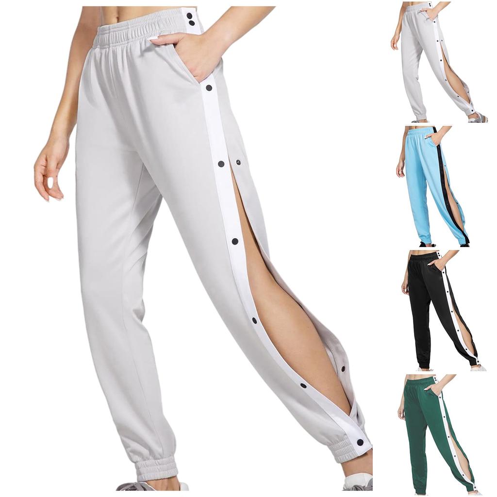 Жен. Однотонный Эластичный пояс на кулиске Широкие брюки Брюки на кулиске