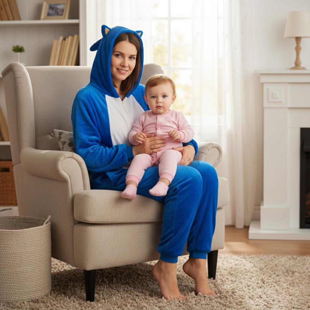 Men's kigurumi onesie pajamas one-piece jumpsuit sonic costume Onesie Costume A103 - M