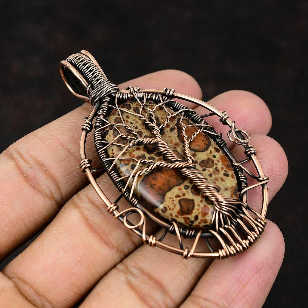 Tree Of Life Asteroid Jasper Copper Pendant Copper Wire Wrapped Jewelry Asteroid Jasper Gemstone Unique Jewelry Gift For Mother Gift For Her