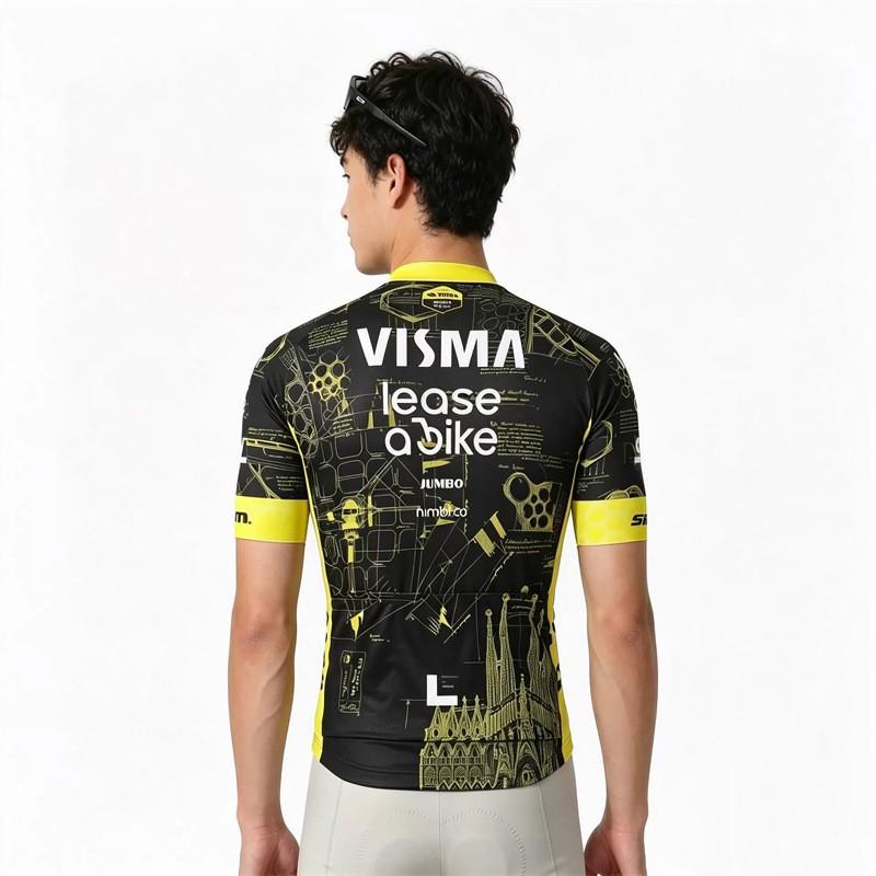 Mens Cycling Jersey Short Sleeve Breathable Quick-Dry Performance Top Road Bike Riding Use