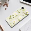 For iPhone 17 Air Case White Flowers Green Leaves Pattern Printing Straight Edge TPU Phone Back Cover