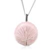 Rose Quartz Necklace Tree of Life Pendant
