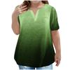 Children's Plus-size T-shirt Gradient Casual Fashion V-neck Short-sleeved Pocket Top