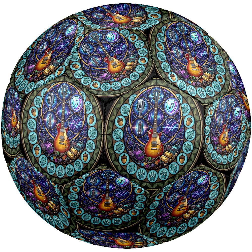 Guitar Music Symbols Round Football Size 5 Adult Ball Suitable for Training Matches and Outdoor Team.
