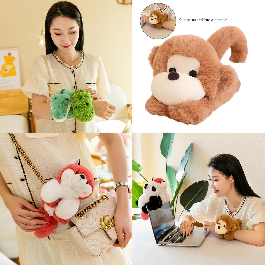 Soft And Fuzzy Panda Monkey Clap Bracelet Plush Toy Wristband For Children 78 Characters