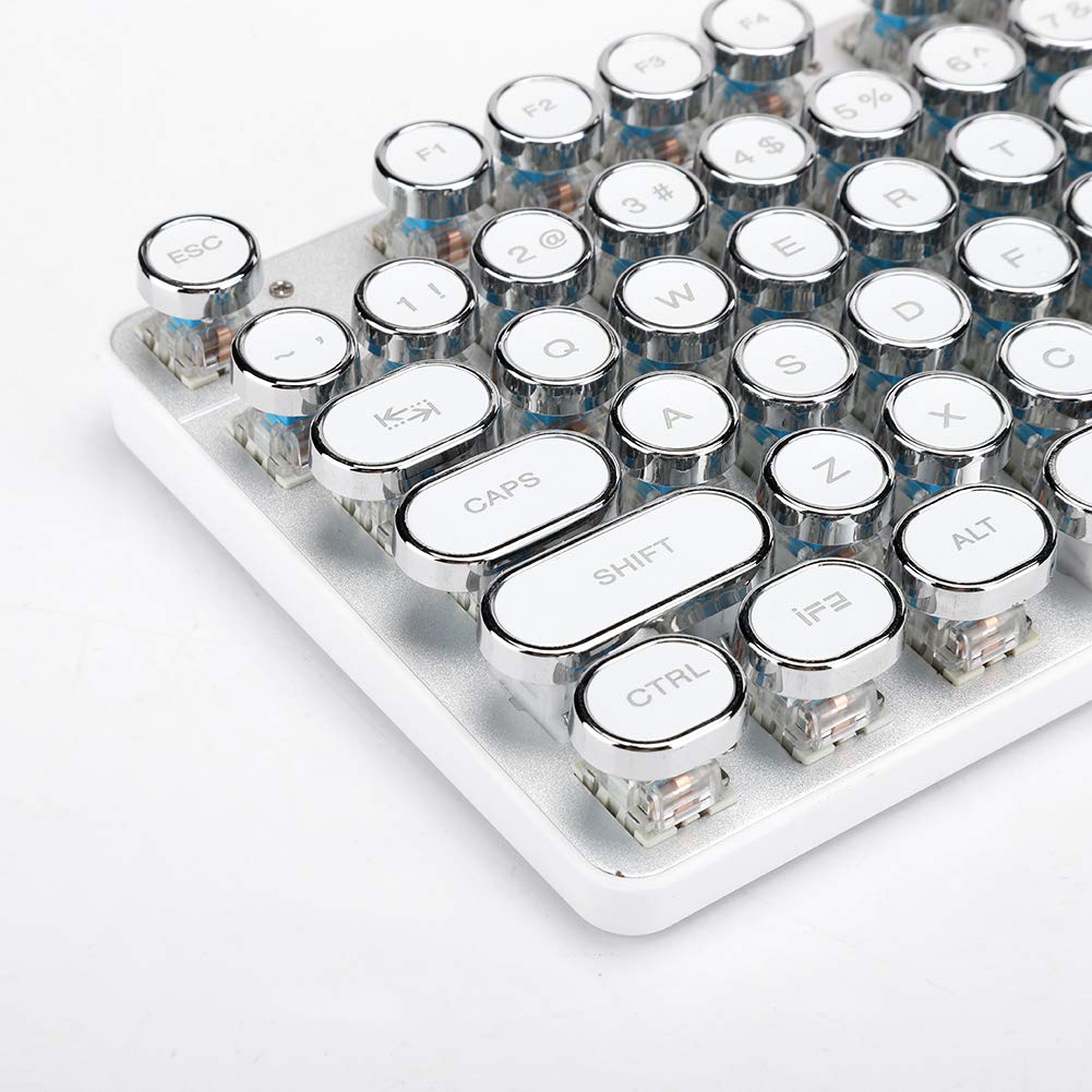 Gaming Blue Wired USB 104 Round Retro Round LED Removable 5 Plug and Replacement for Gamers 900-5 Keyboard, Switches, White, Keyboard, Keys, Keys,