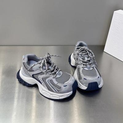 2025 новые кожаные туфли на платформе маффин маленький монстр папины кроссовки женская обувь увеличивают рост досуг спорт универсальные дышащая сетка