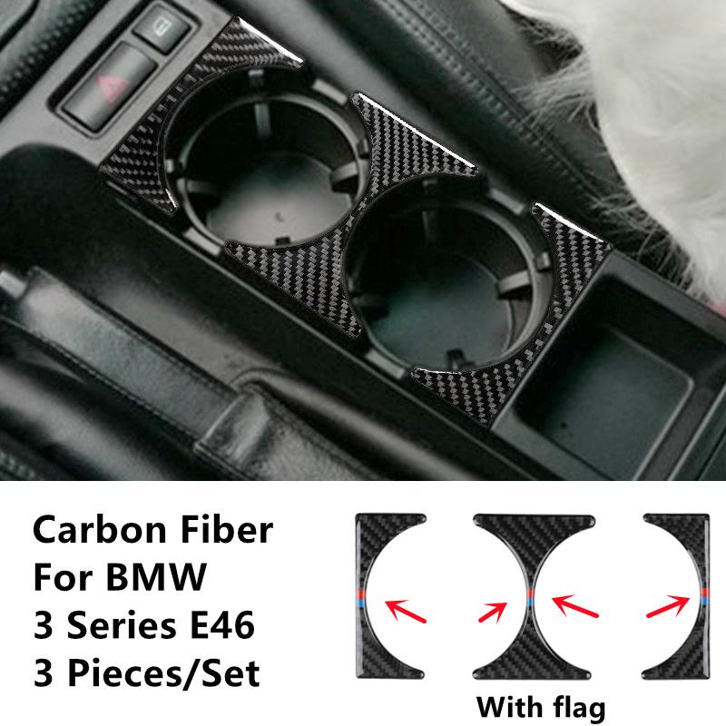Carbon Fiber Stickers Car Gear Shift Panel Modification Cover Trim Strips For BMW 3 Series E46 98-04 Car Inner