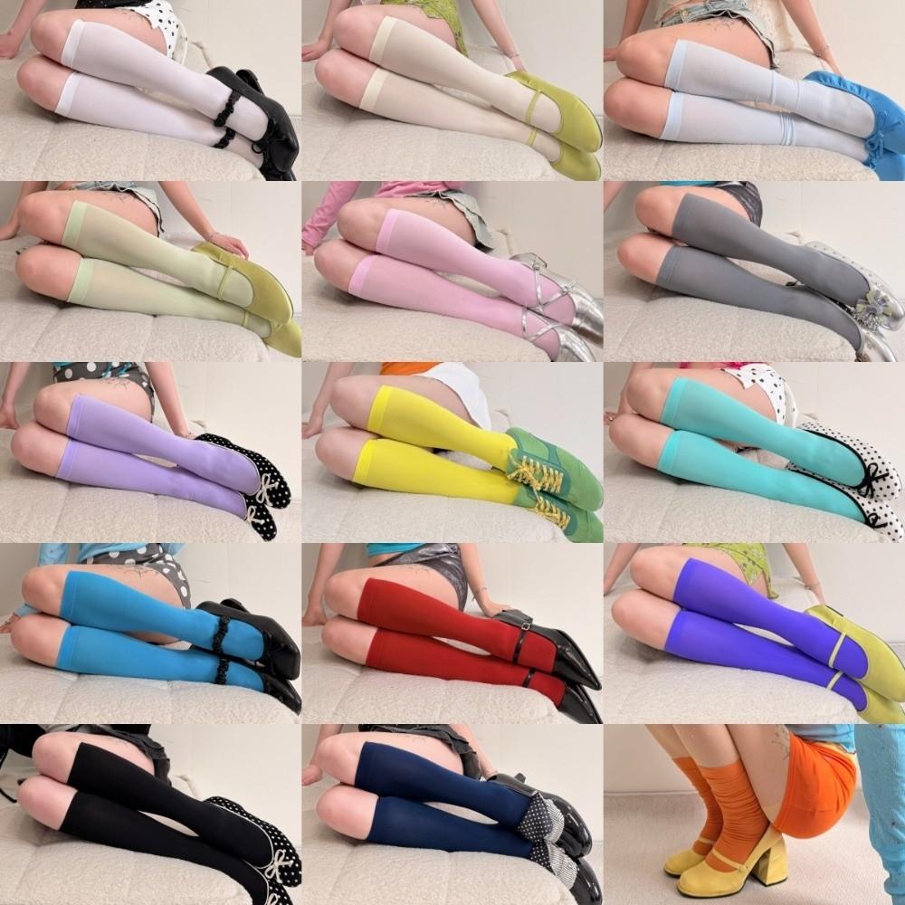 Sweet Colorful Socks Velvet Mid-calf Socks Dopamine Lulicore Socks Student