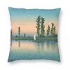 Early Autumn At Itako Hasui Kawase Square Pillowcase Polyester Linen Velvet Creative Decorative Pillow Case Room Cushion Cover