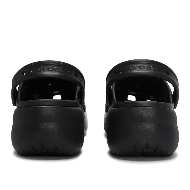 Crocs Классические сабо на платформе 811 Сделано в Туманной сцене Специальная обувная коробка Наступание на какашки Мягкие перфорированные туфли Женские Черные Серебристые