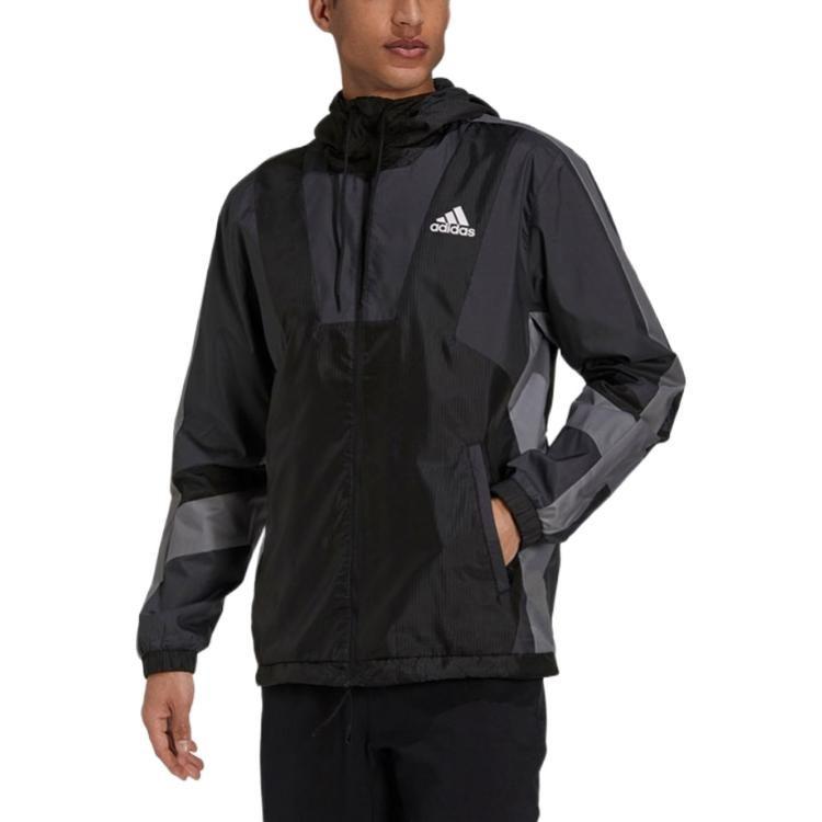 adidas Куртки Мужские Черные С Капюшоном Умеренные Другие H31442
