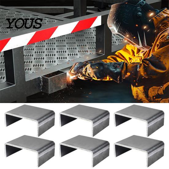Stake Pocket for Trailer 6Pcs Heavy Duty Steel Weld on Pockets And Truck Bed, Fits Standard Utility Railing Mount 2x4 Stakes, Cargo Pile Slot