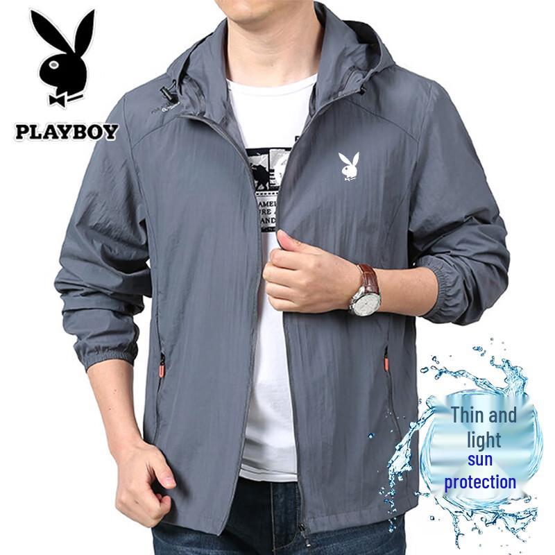 PLAYBOY Мужская летняя куртка с капюшоном для защиты от солнца