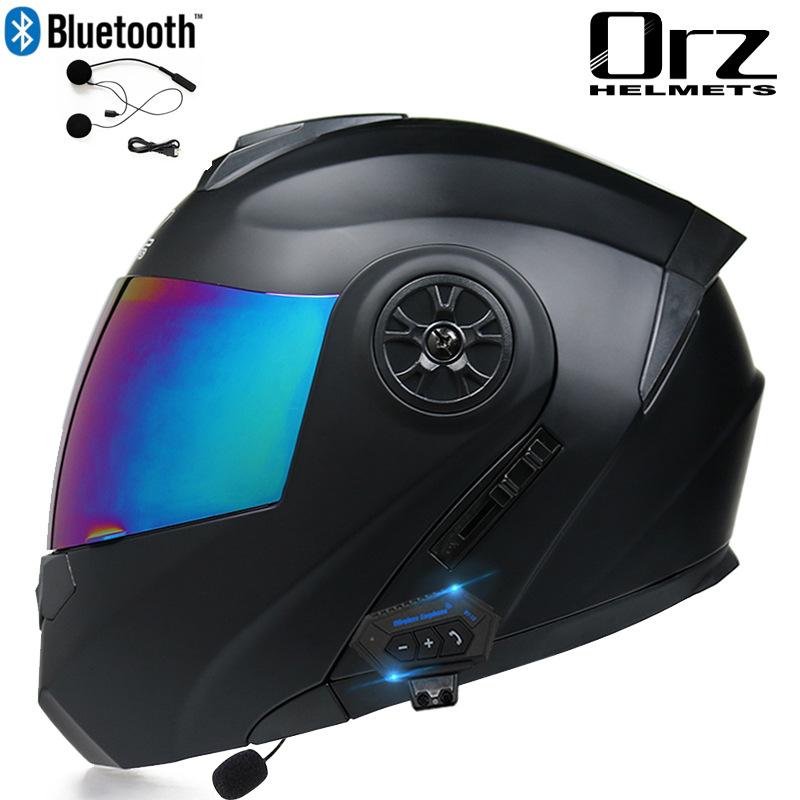 Orz Non Motorcycle Helmet Full Helmet Men's And Women's Dual Lens Electric Vehicle Bluetooth Uncover Half Helmet And Seasonal Helmet