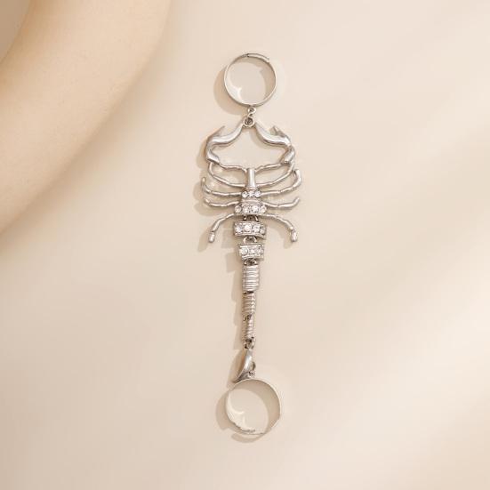 Женское кольцо с геометрическим узором, украшение, легко носить со стразами, подвеска в виде скорпиона, кольцо на 2 пальца, женские ювелирные изделия