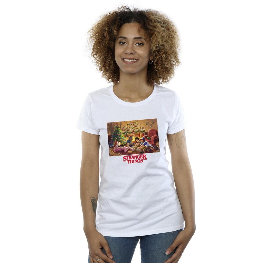 Netflix Womens/Ladies Stranger Things Christmas Gathering Cotton T-Shirt