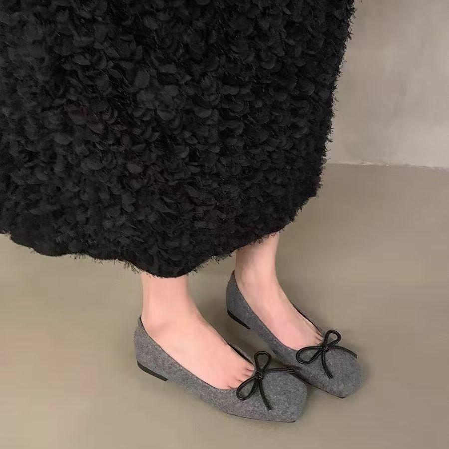 2025 новые туфли-балетки в нежном французском стиле с маленьким ароматом, на плоской подошве, с мягкой подошвой, с мелким вырезом, с квадратным носком, одинарные туфли, женские туфли для бабушки