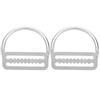 2Pcs Weight Belt Keeper Stopper Bent D Ring with Buckle Stainless Steel Diving Webbing Climbing Harness Accessories