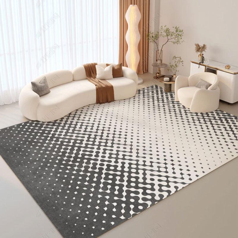 Французский минималистский черно-белый клетчатый ковер для гостиной или спальни