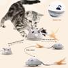Interactive Mouse Toy for Cats USB Charging Moving Rat with Feather Toys Play-Catch Training Toy for Indoor Kittens Pets Supply