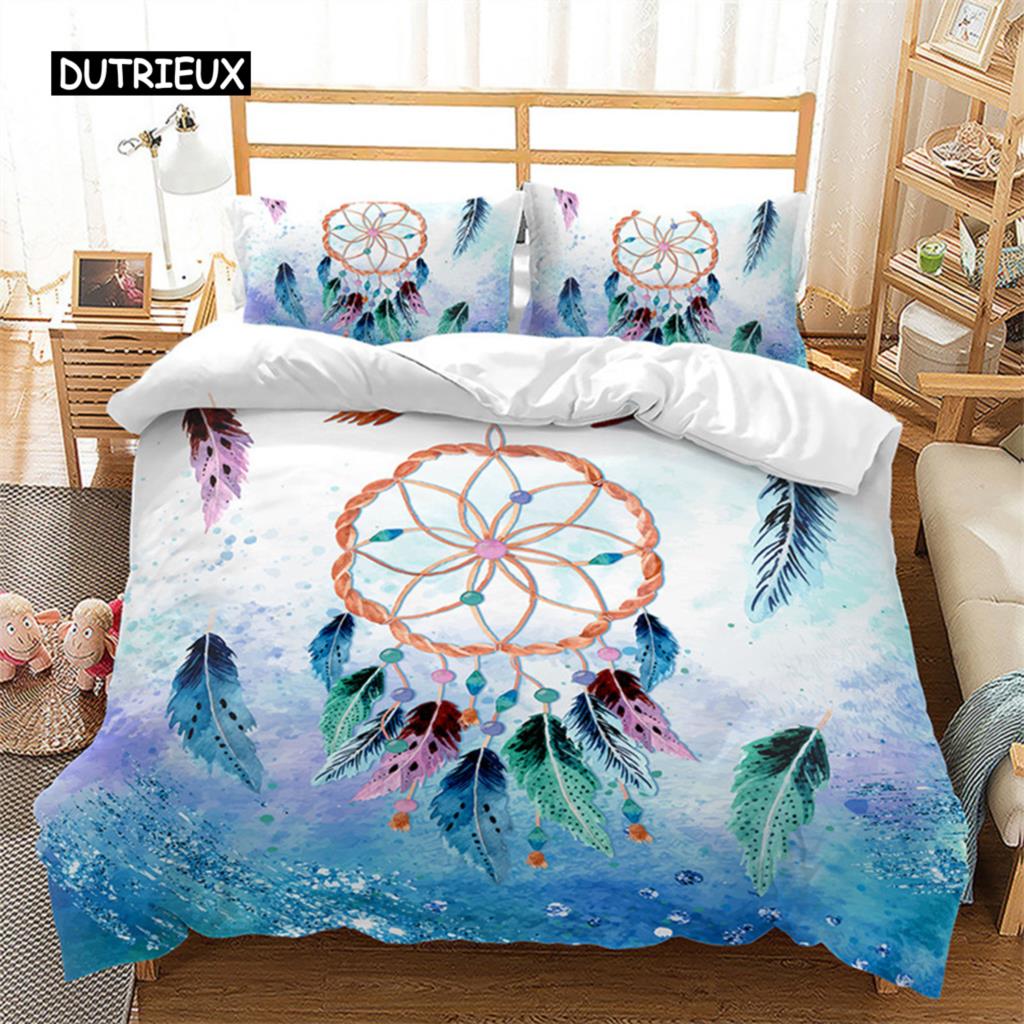 Пододеяльник «Ловец снов» с цветочным принтом в стиле «Богемия» Комплект постельного белья Twin King Double для детей, девочек и подростков, пододеяльник из микрофибры Moon