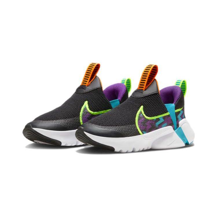 Nike Flex Plus 2 Next Nature SE PS Black Nebula Blue Детские кроссовки Dream-Purple Fluorescent-Yellow FB2355-001